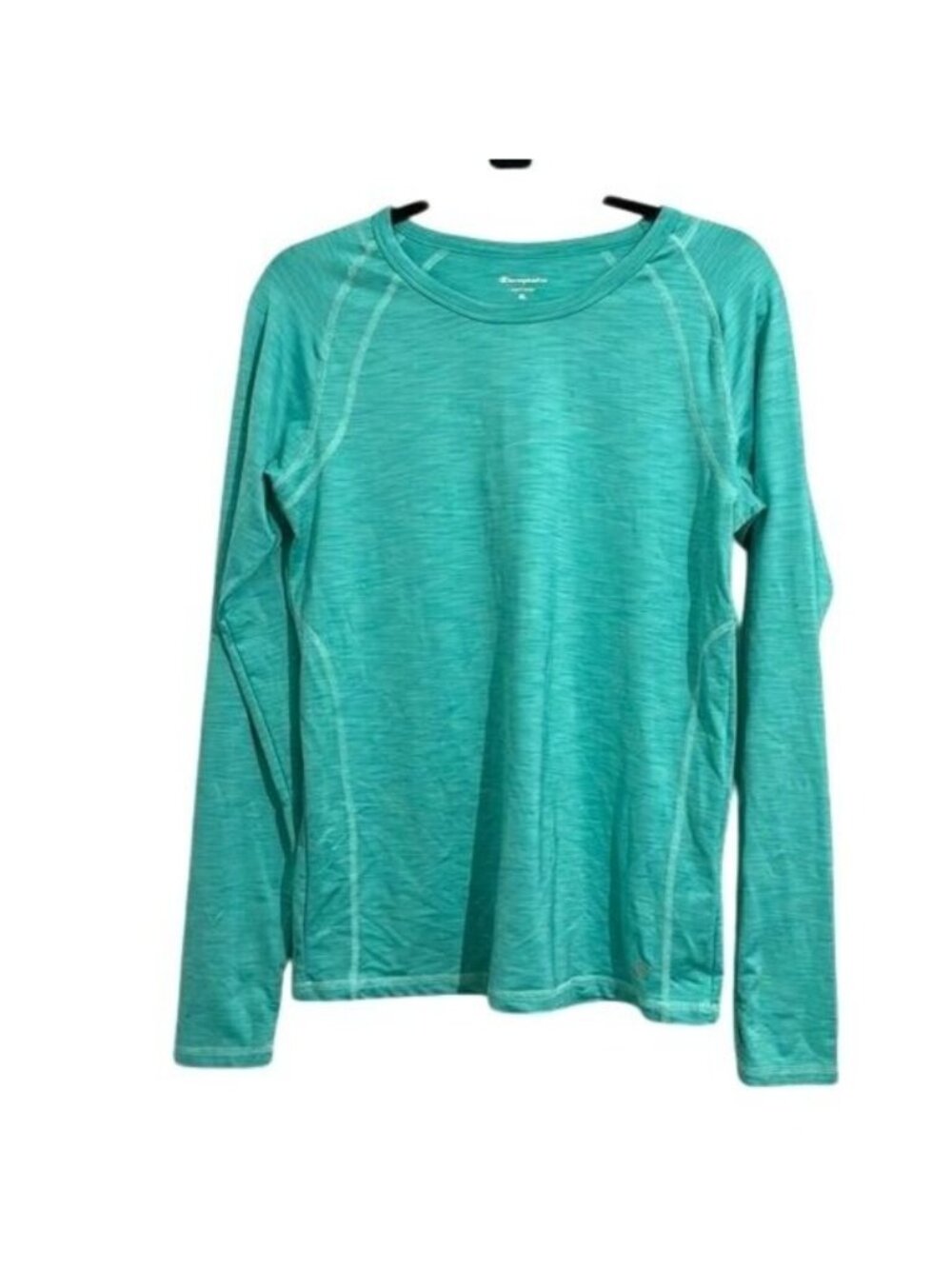 Champion Womens Long Sleeve Performance Shirt XL Teal Heather Polyester & Spande